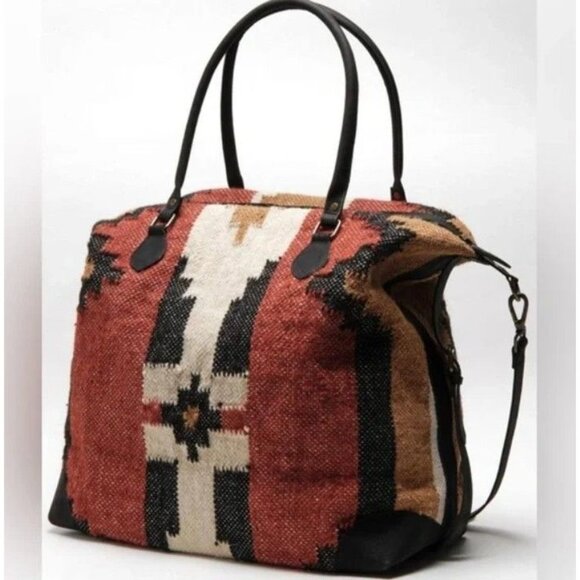 Free People Quick Trip Weekender Bag in Cowboy NWT Slouchy Woven - Picture 1 of 8